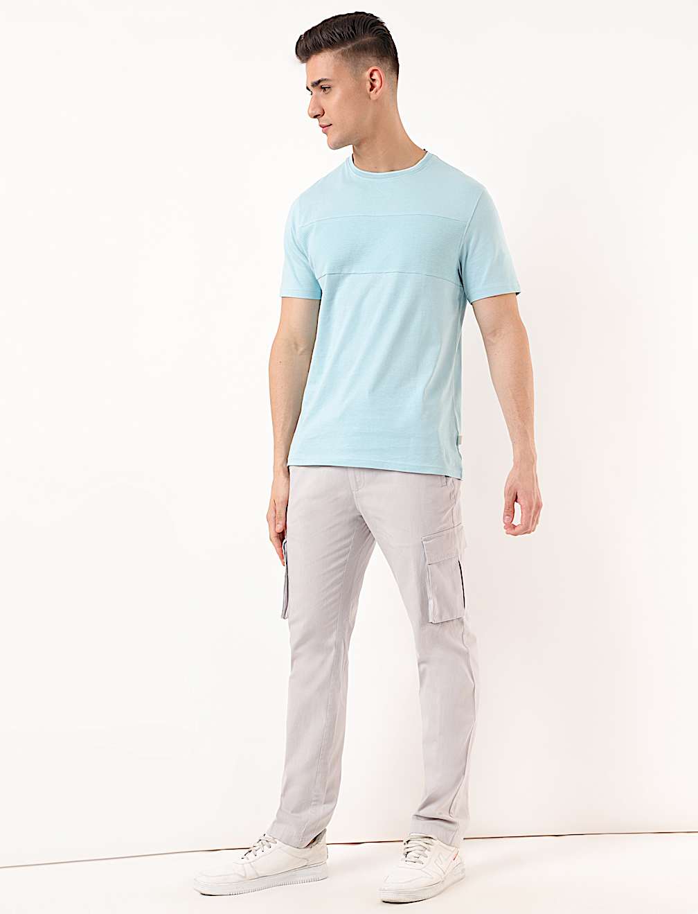 Pure Cotton Plain Crew Neck T-shirt