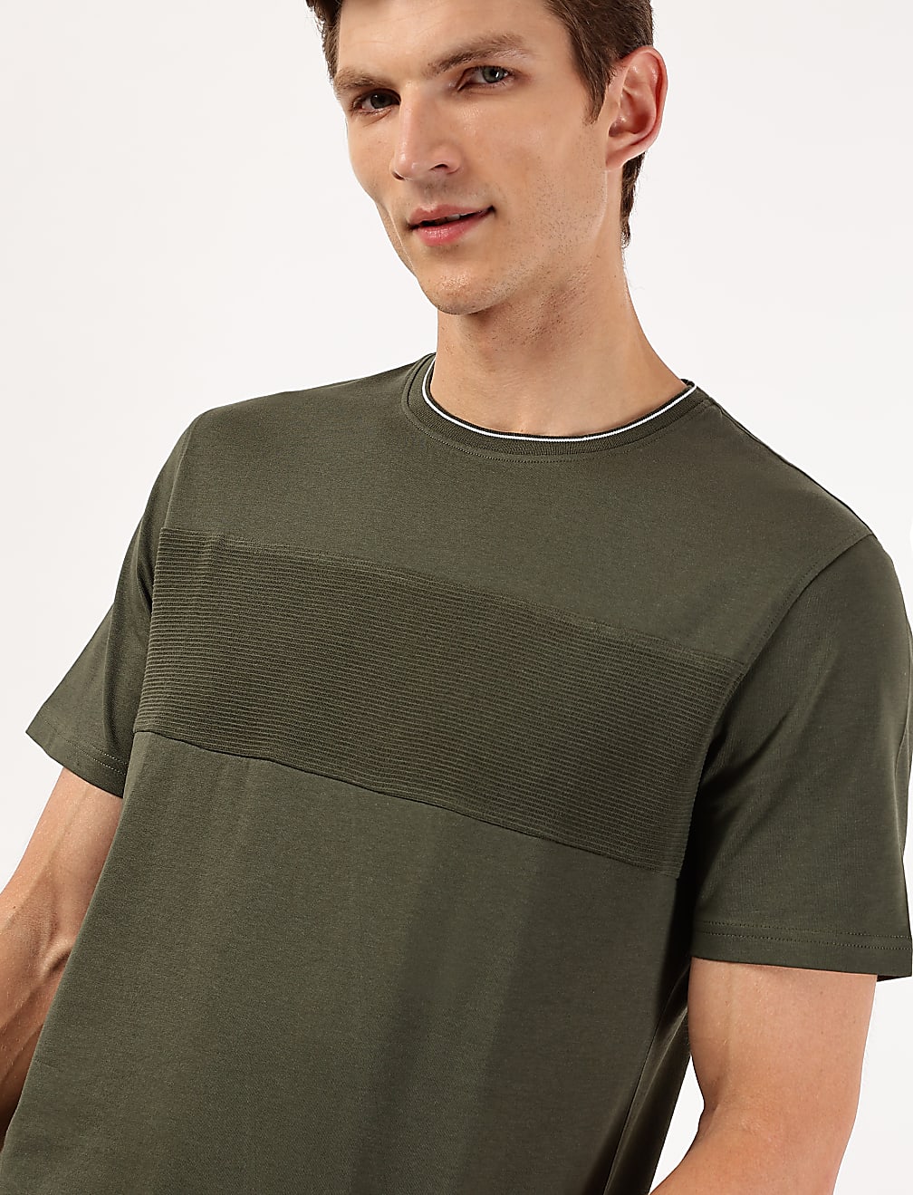 Pure Cotton Plain Crew Neck T-shirt