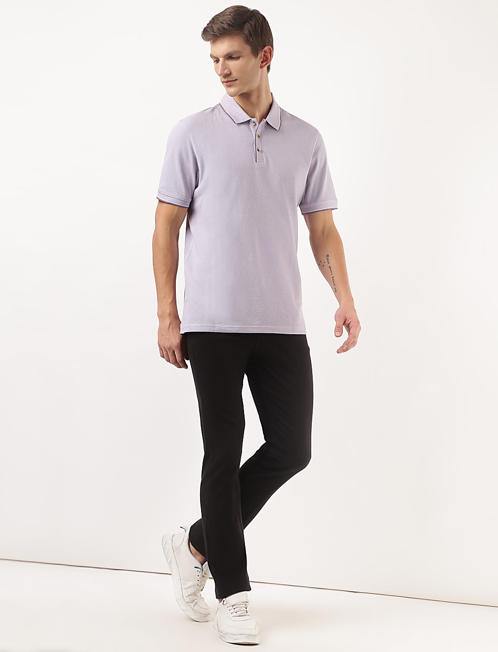Pure Cotton Textured Polo Tshirt