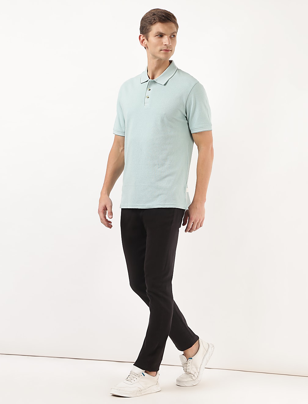 Pure Cotton Textured Polo Tshirt