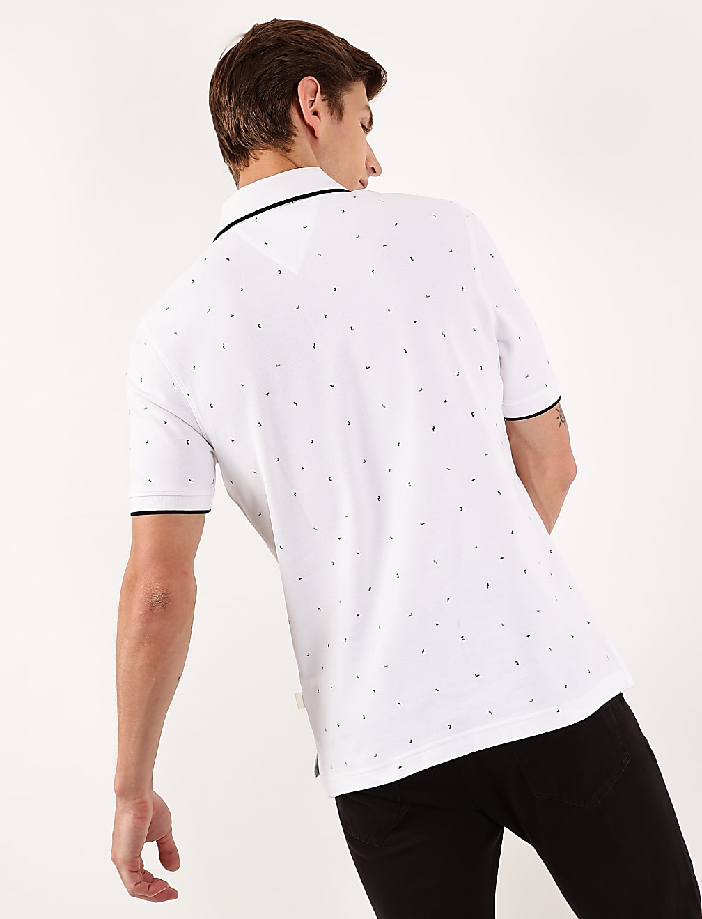 Pure Cotton Printed Polo Collar Polo Tshirt