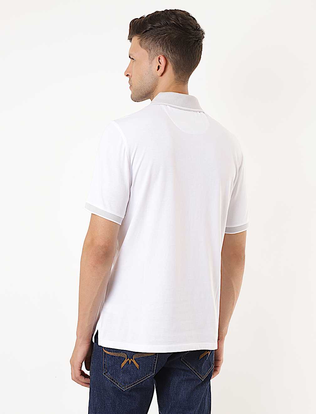 Cotton Mix Plain Polo Collar T-shirt