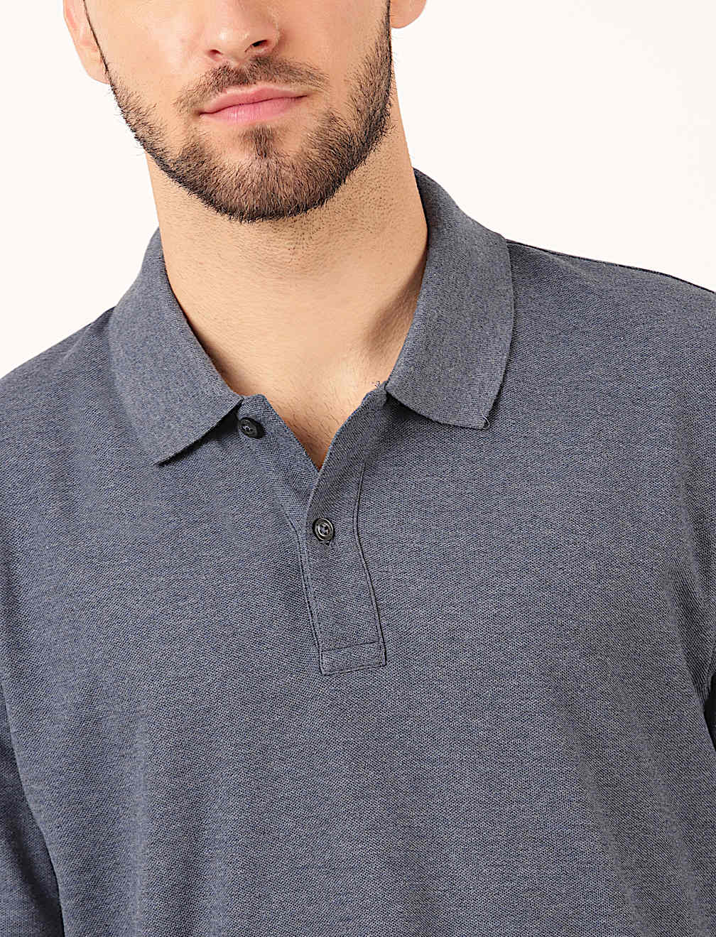 Pure Cotton Plain Polo Neck T-Shirt