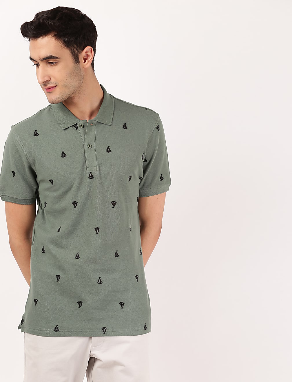Boat Print Polo T-Shirt