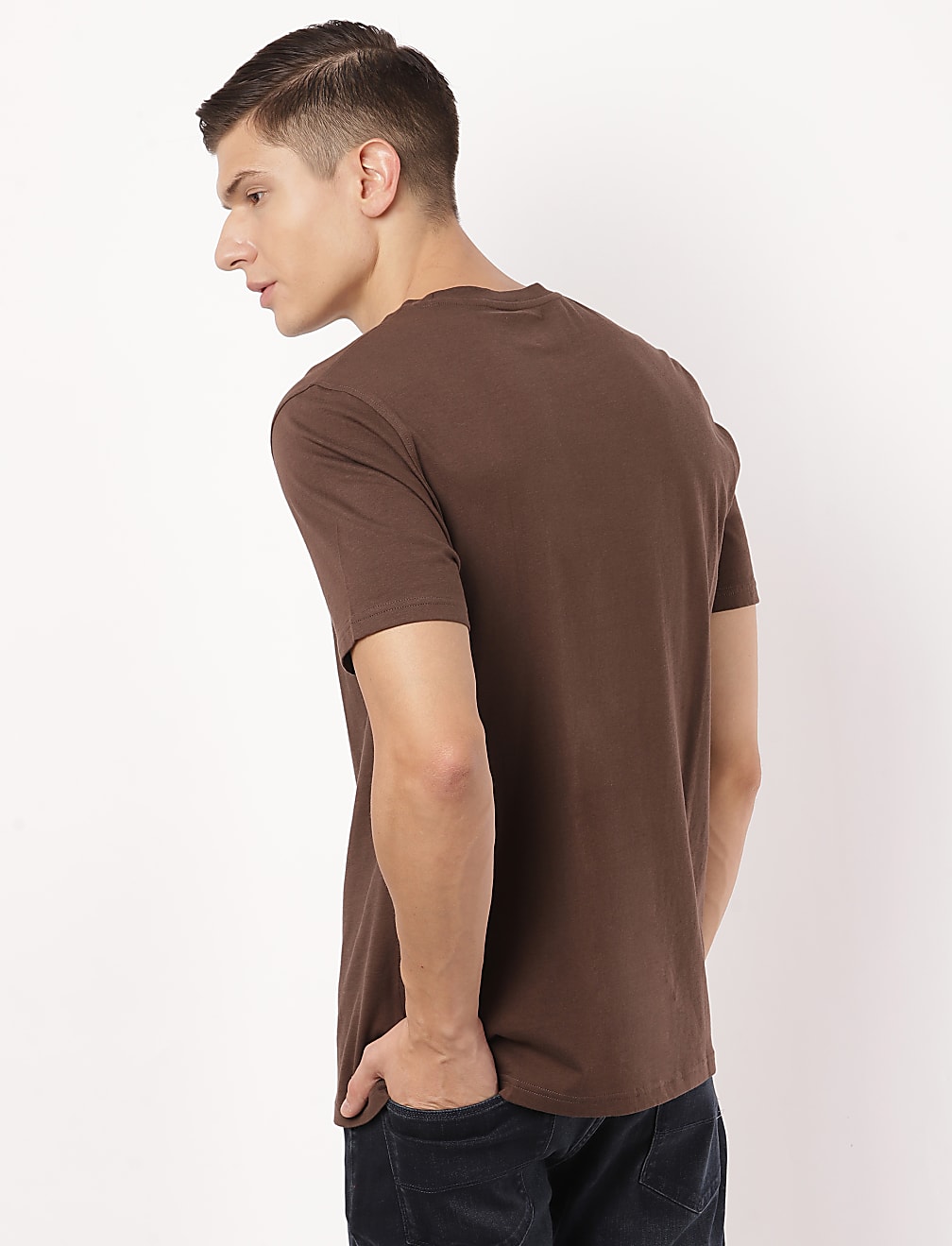 Pure Cotton Plain Round Neck T-Shirt