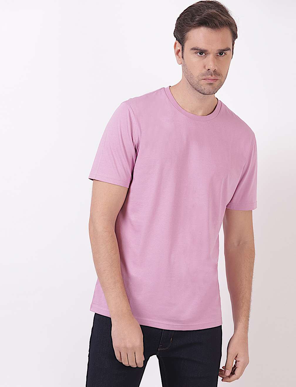 Pure Cotton Plain Round Neck T-Shirt