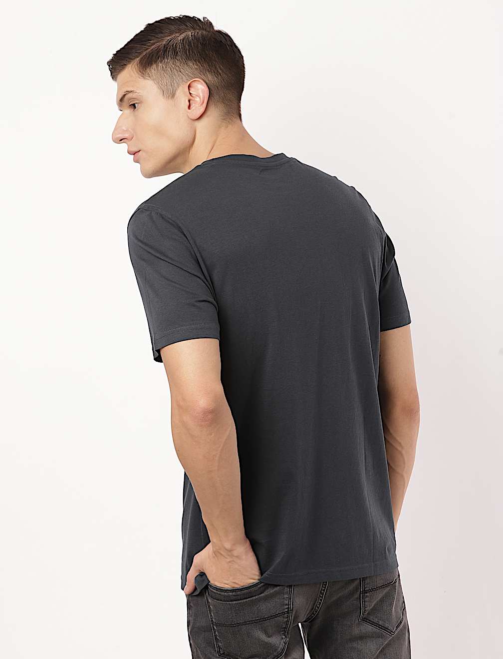 Pure Cotton Plain Round Neck T-Shirt