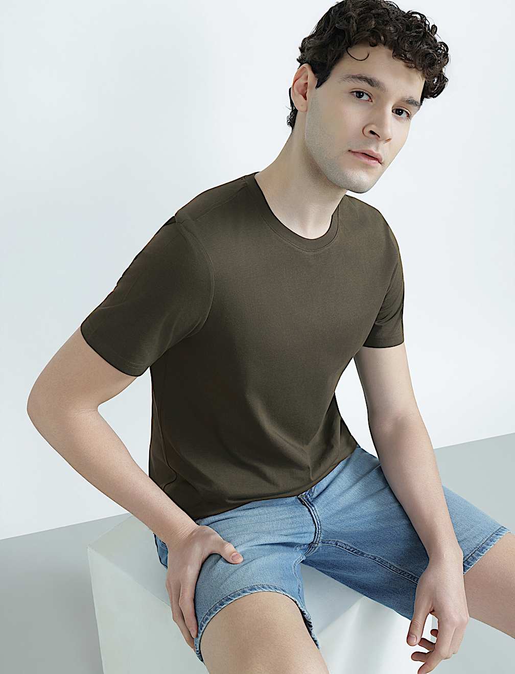Pure Cotton Regular Fit Crew Neck T-Shirt