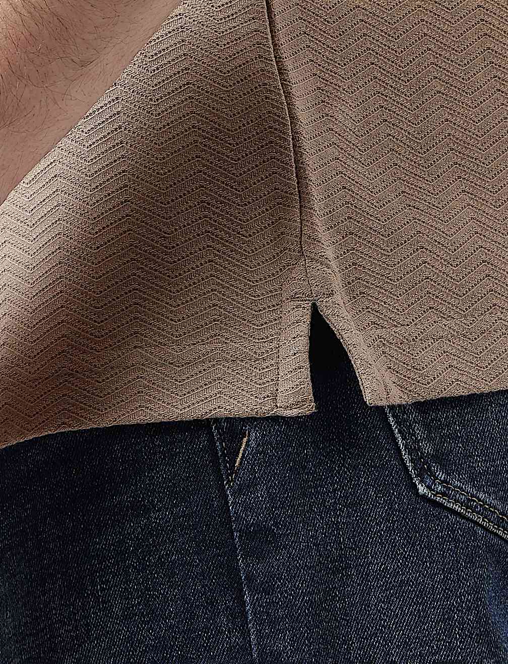 Pure Cotton Knitted Textured Polo T-Shirt