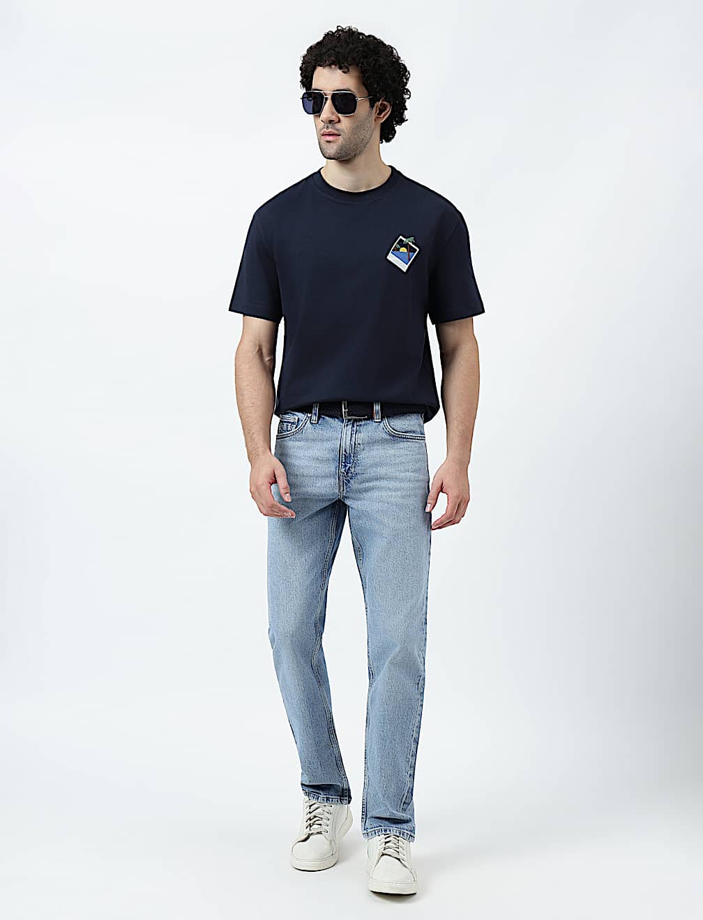 Pure Cotton Crew Neck Embroidered T-Shirt