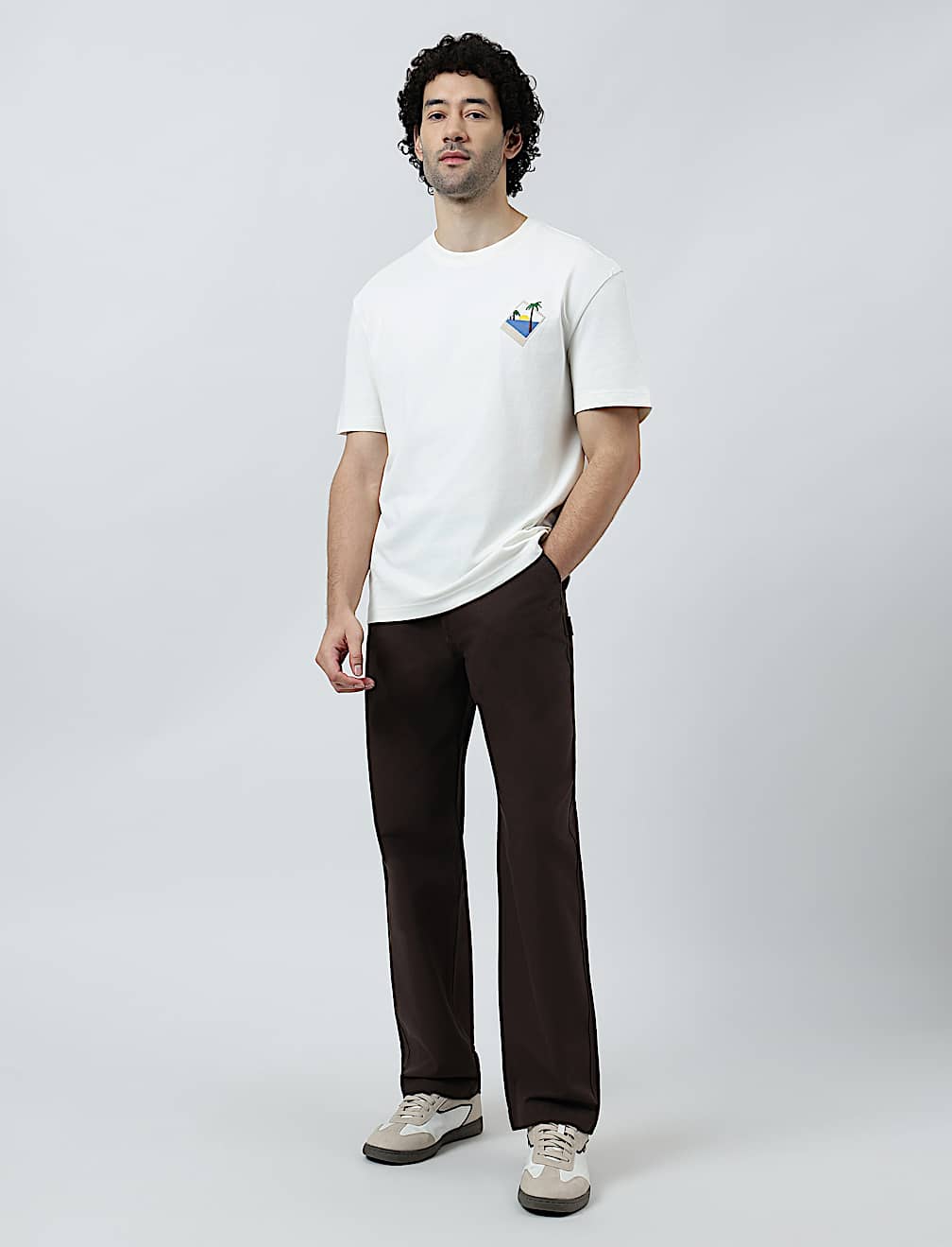 Pure Cotton Crew Neck Embroidered T-Shirt