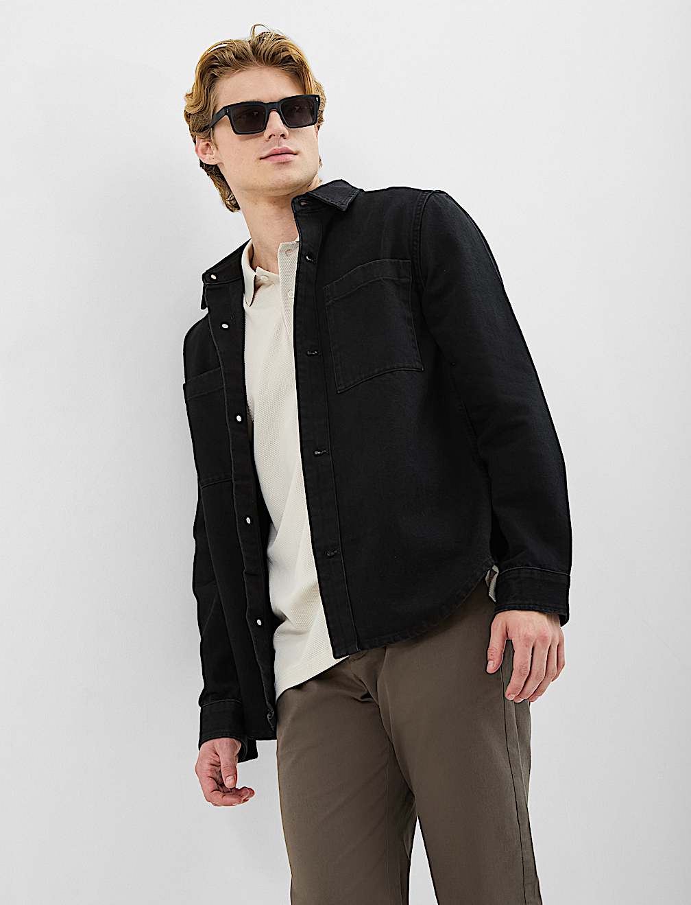 Short Sleeve Popcorn Textured Polo T-Shirt