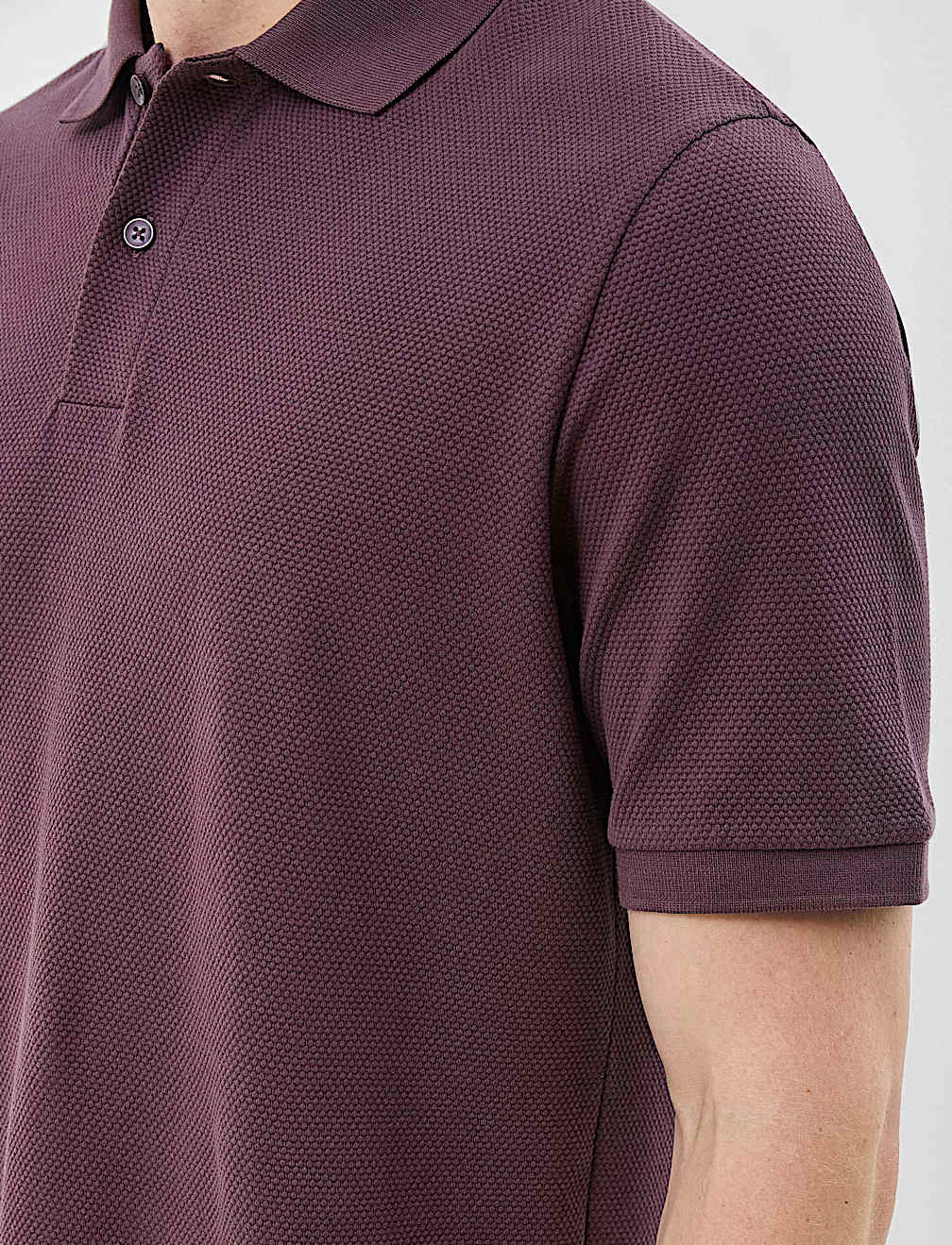 Short Sleeve Popcorn Textured Polo T-Shirt