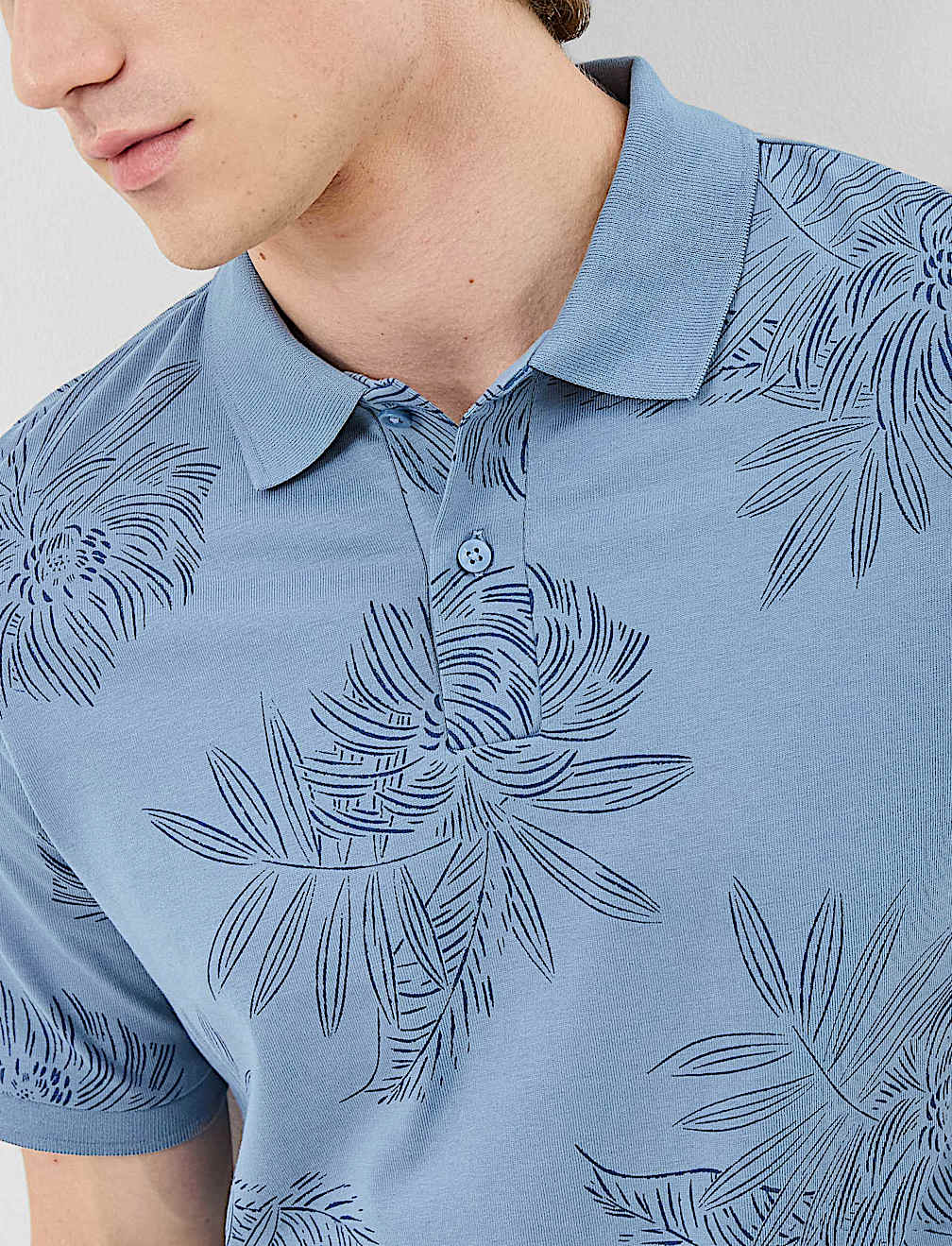 Cotton Printed Collar Polo