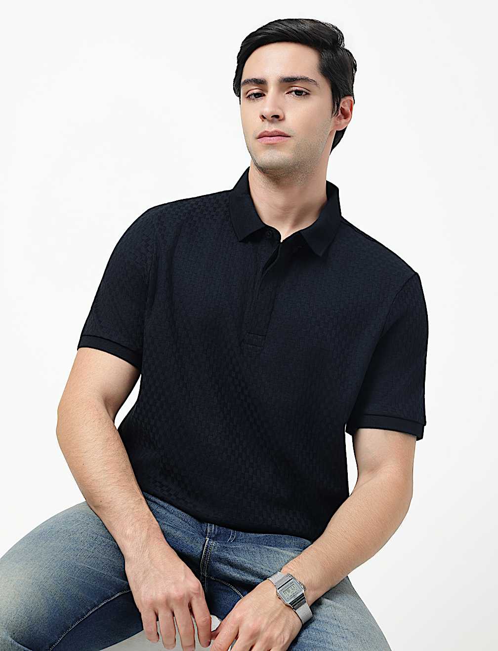 SS TWO TONE STRUCTURESMART ZIP POLO
