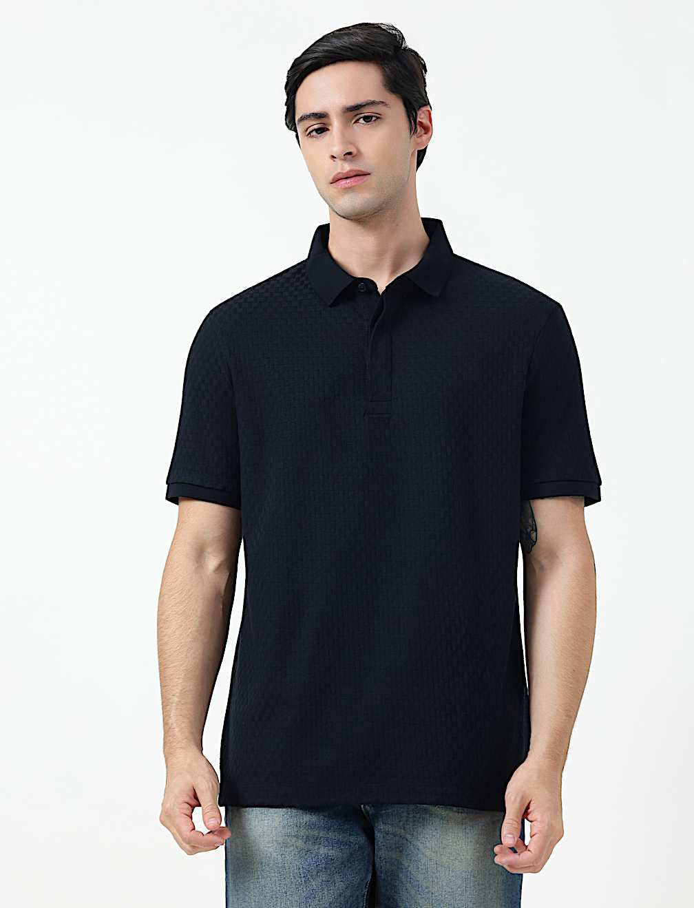 SS TWO TONE STRUCTURESMART ZIP POLO