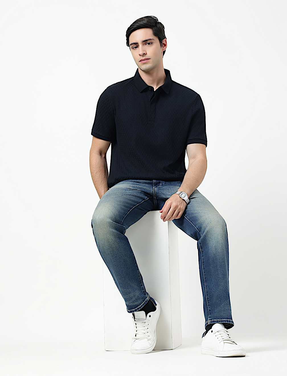 SS TWO TONE STRUCTURESMART ZIP POLO