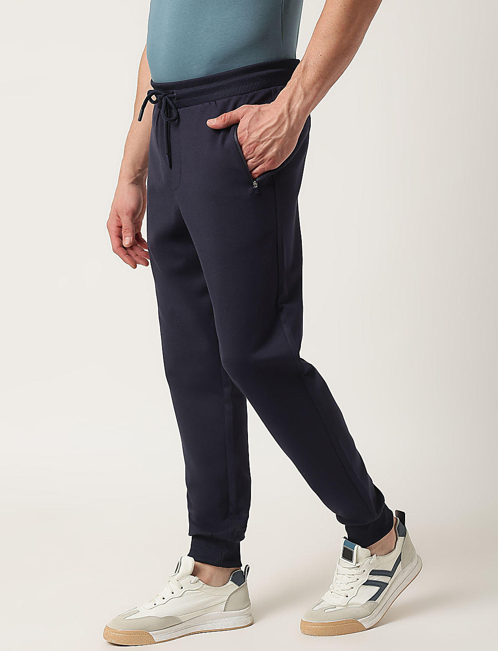 Viscose Mix Plain Slim Fit Joggers