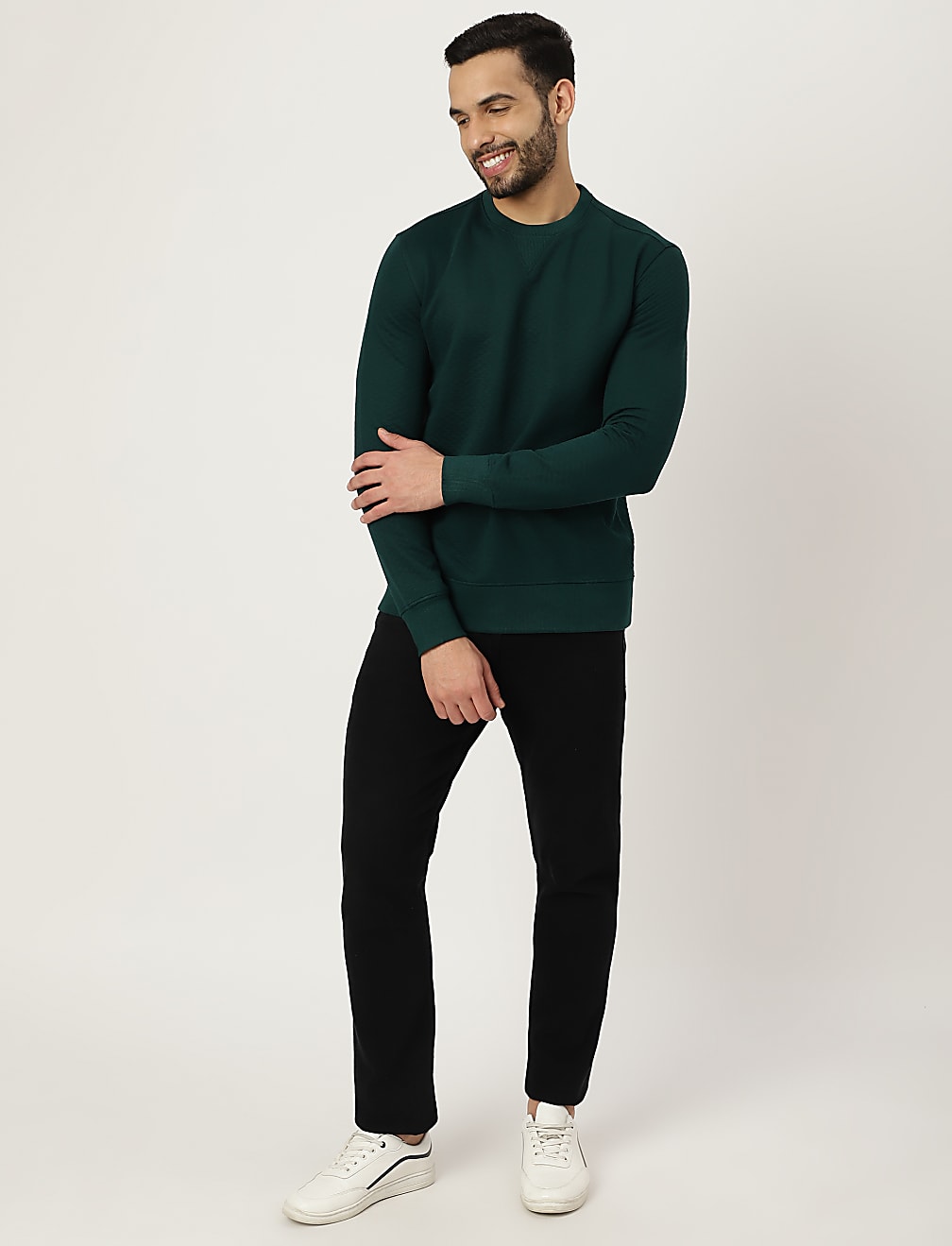 Round Neck Solid Sweatshirt