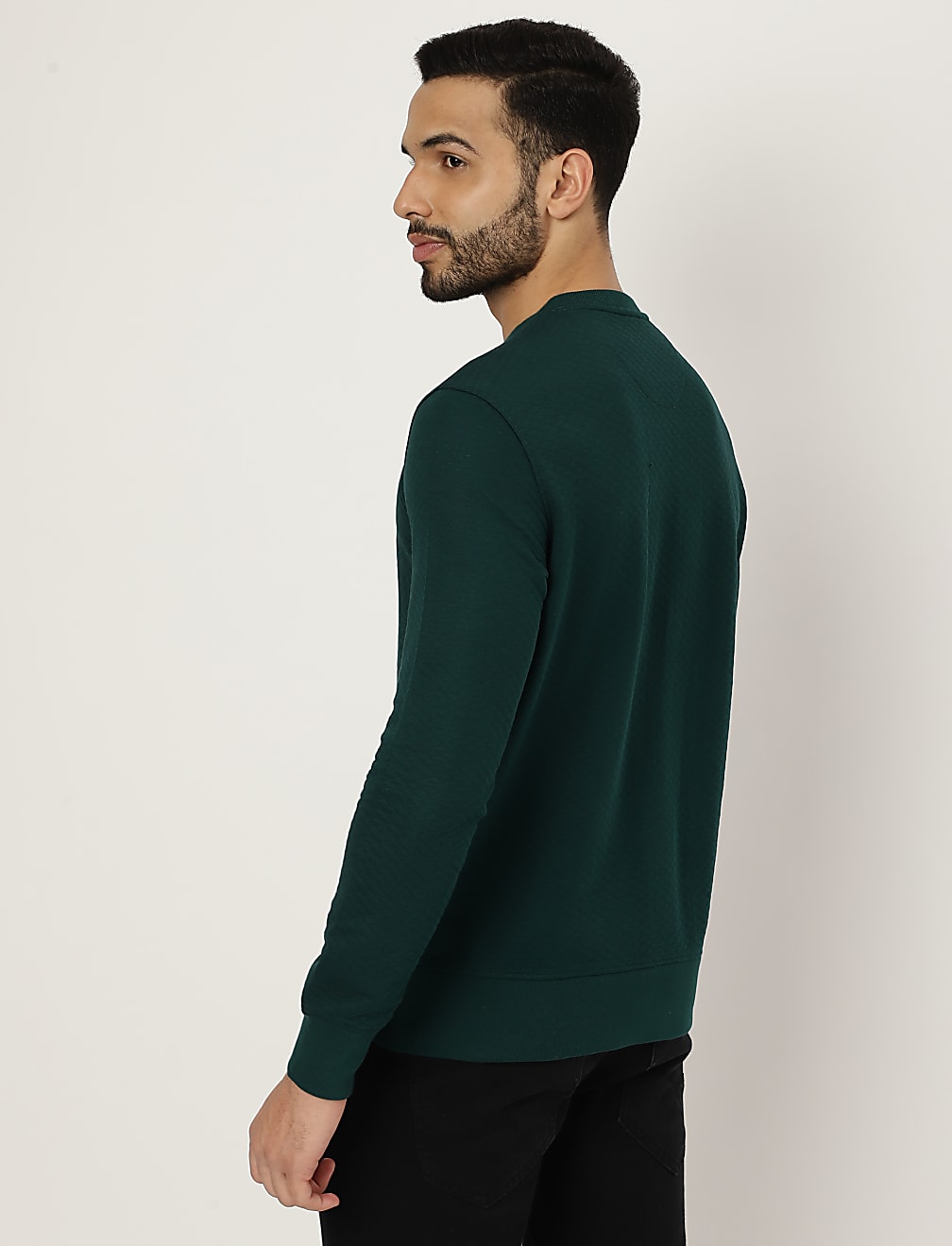 Round Neck Solid Sweatshirt