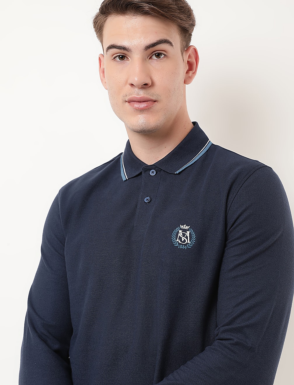 Pure Cotton Logo Polo Collar T-shirt