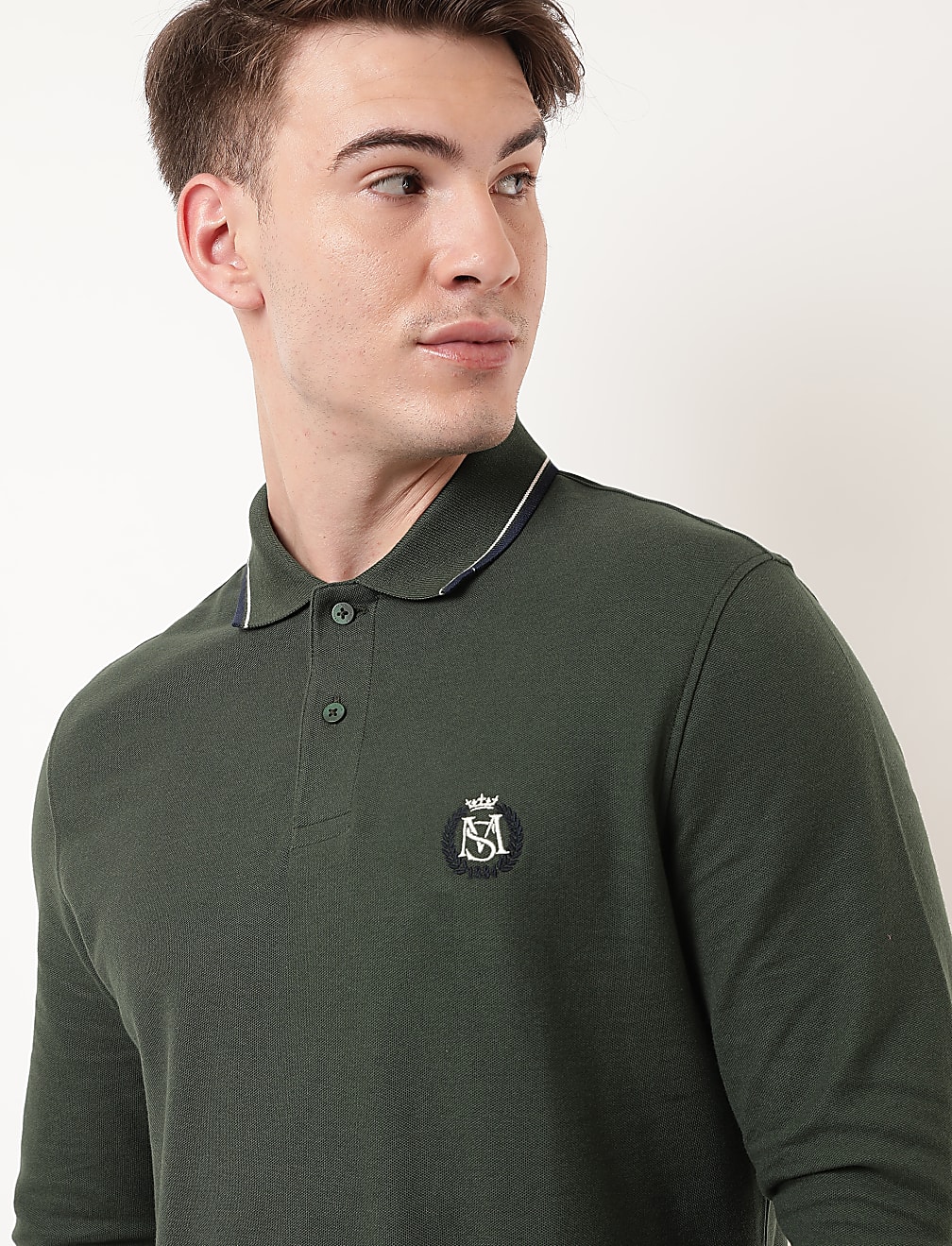 Pure Cotton Logo Polo Collar T-shirt