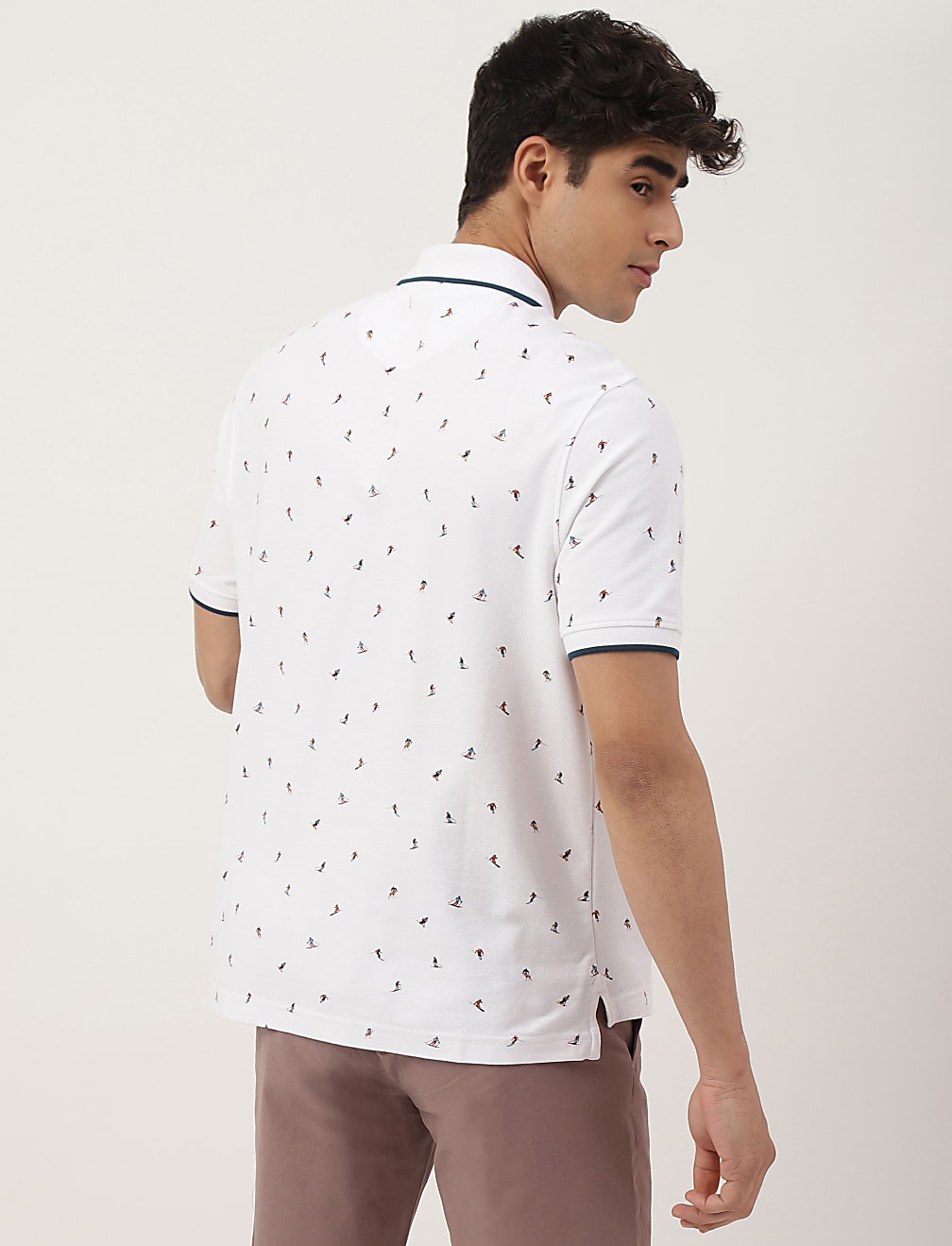 Pure Cotton Printed Polo Collar T-shirt