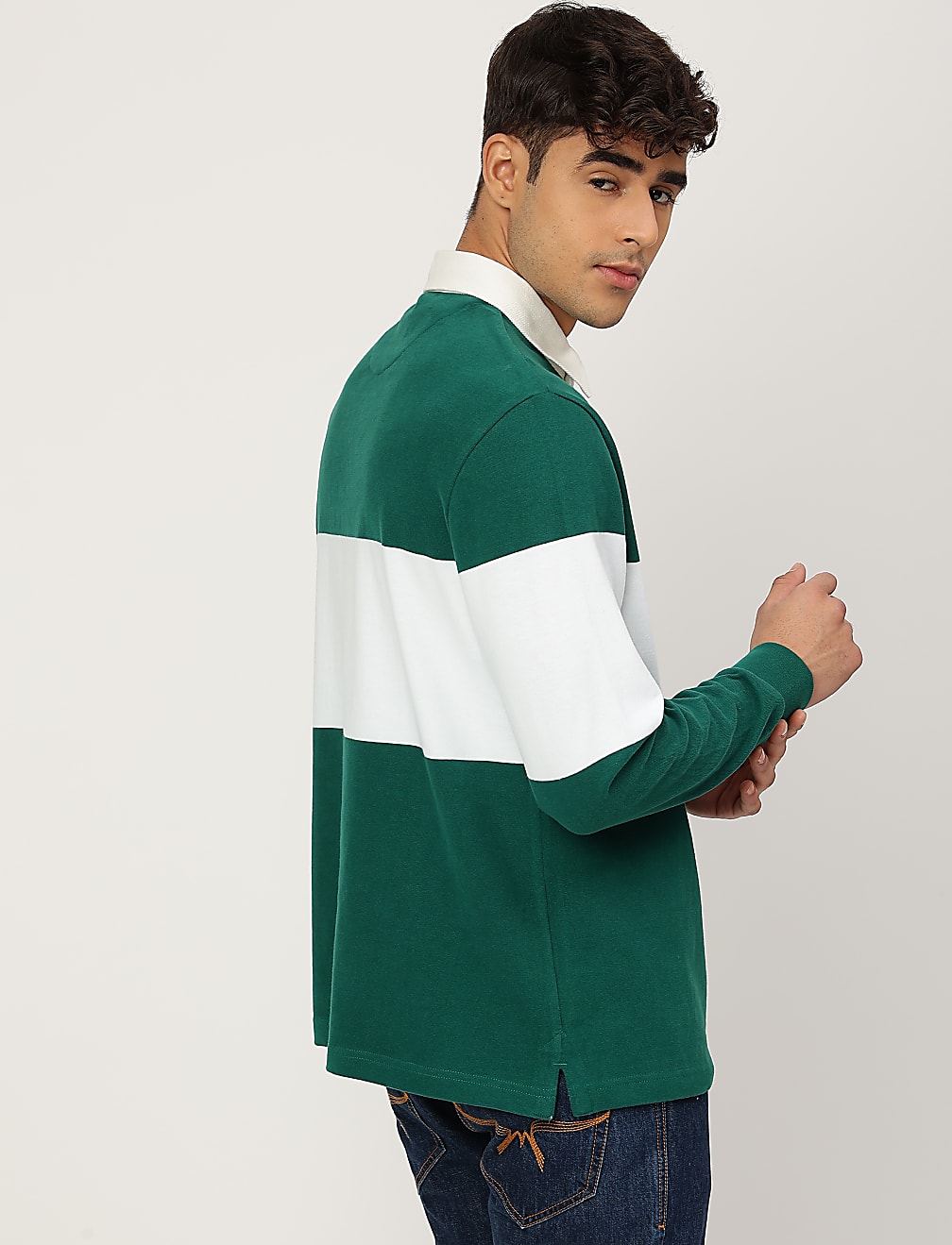 Pure Cotton Embroidered Polo Collar T-shirt