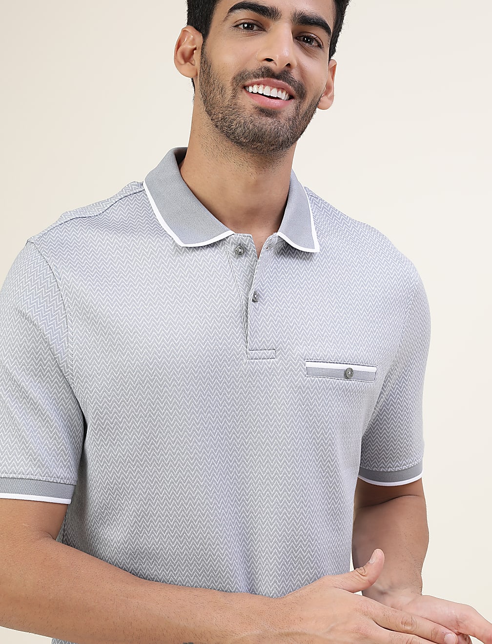 Premium Jacquard Polo With Tipping