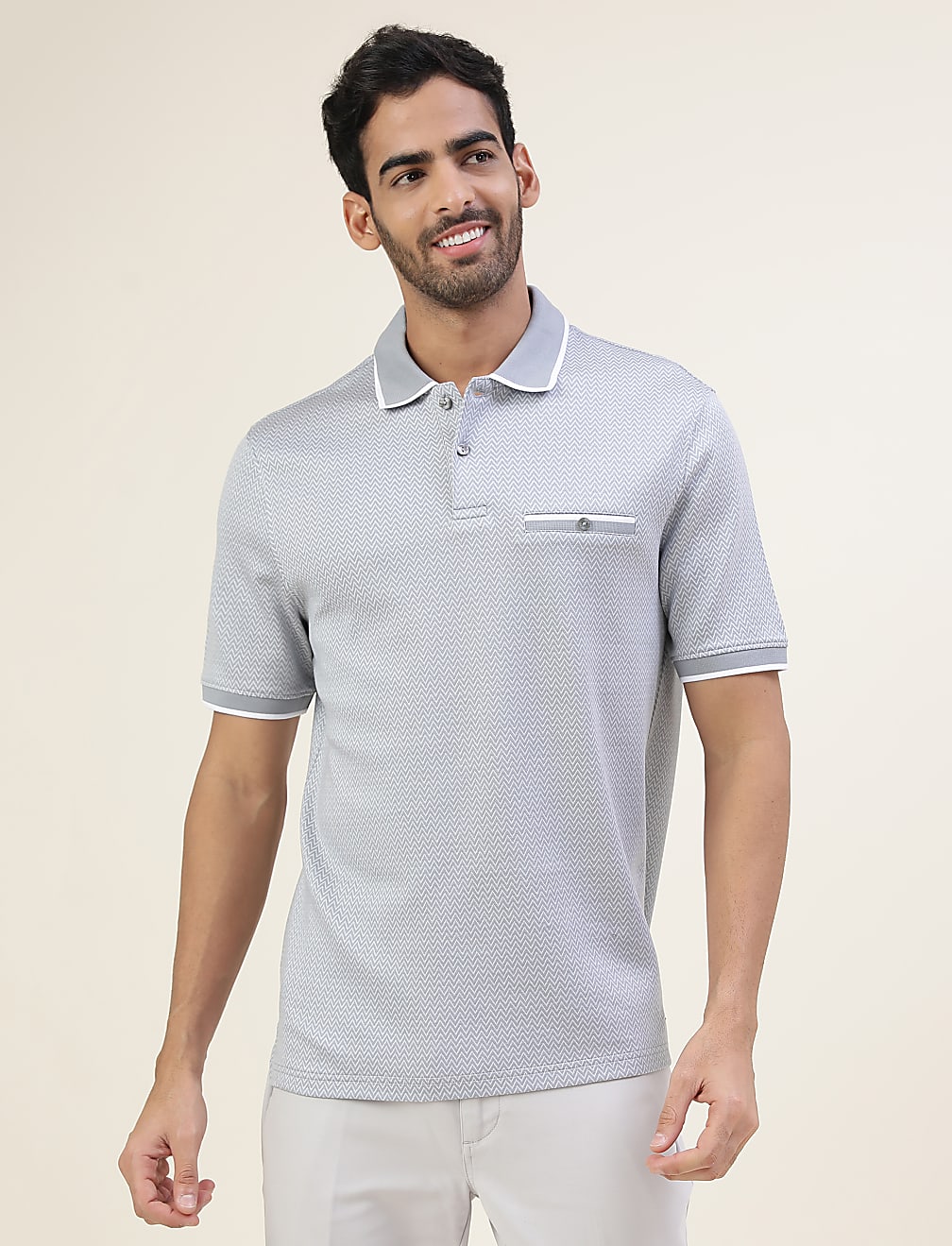 Premium Jacquard Polo With Tipping