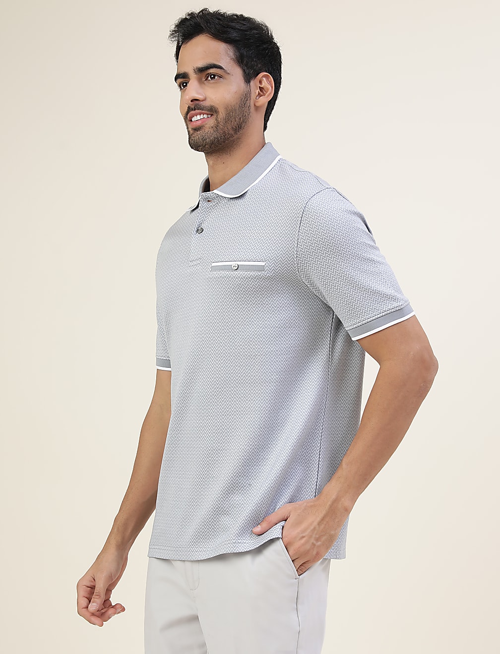 Premium Jacquard Polo With Tipping