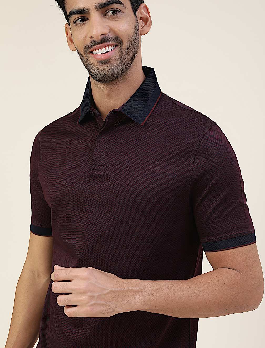 Premium Jacquard Polo With Tipping