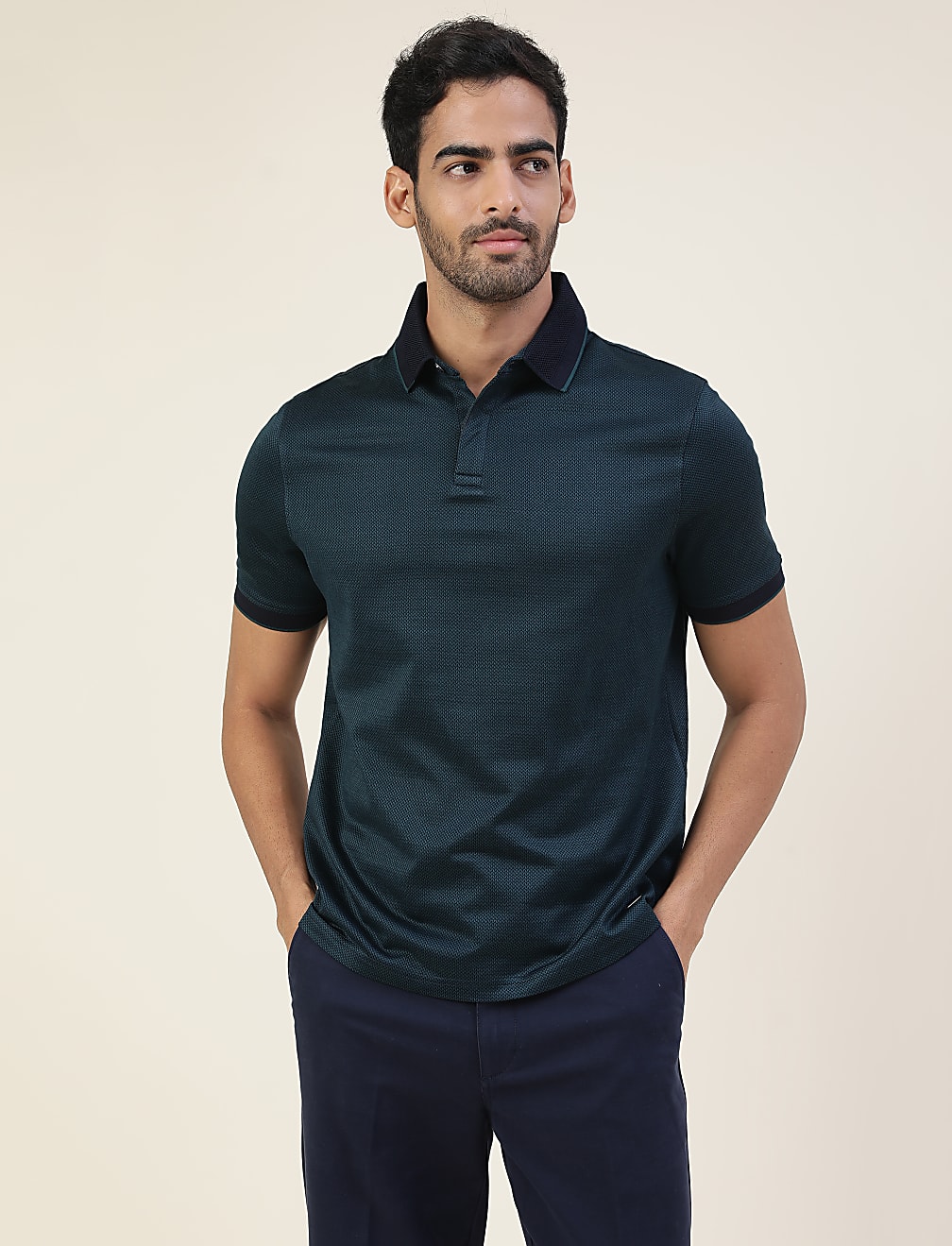 Premium Jacquard Polo With Tipping