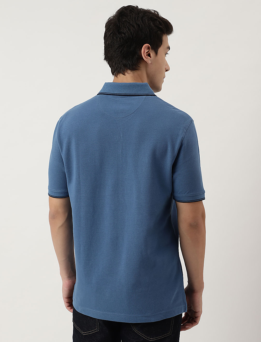 Cotton Striped Spread Collar Polo T-Shirt