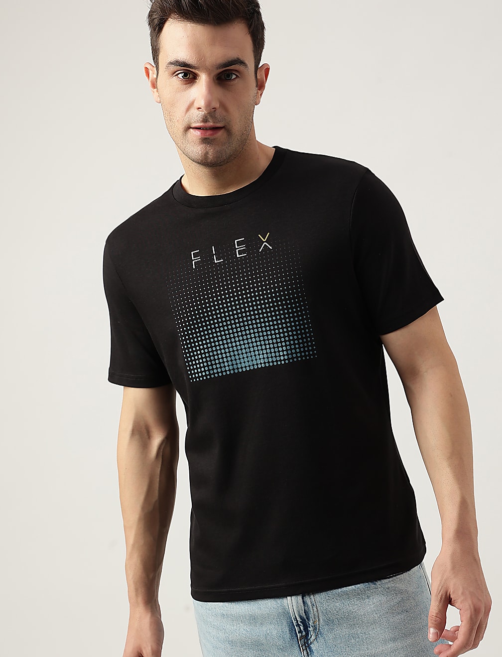 Pure Cotton Round Neck Printed T-Shirt