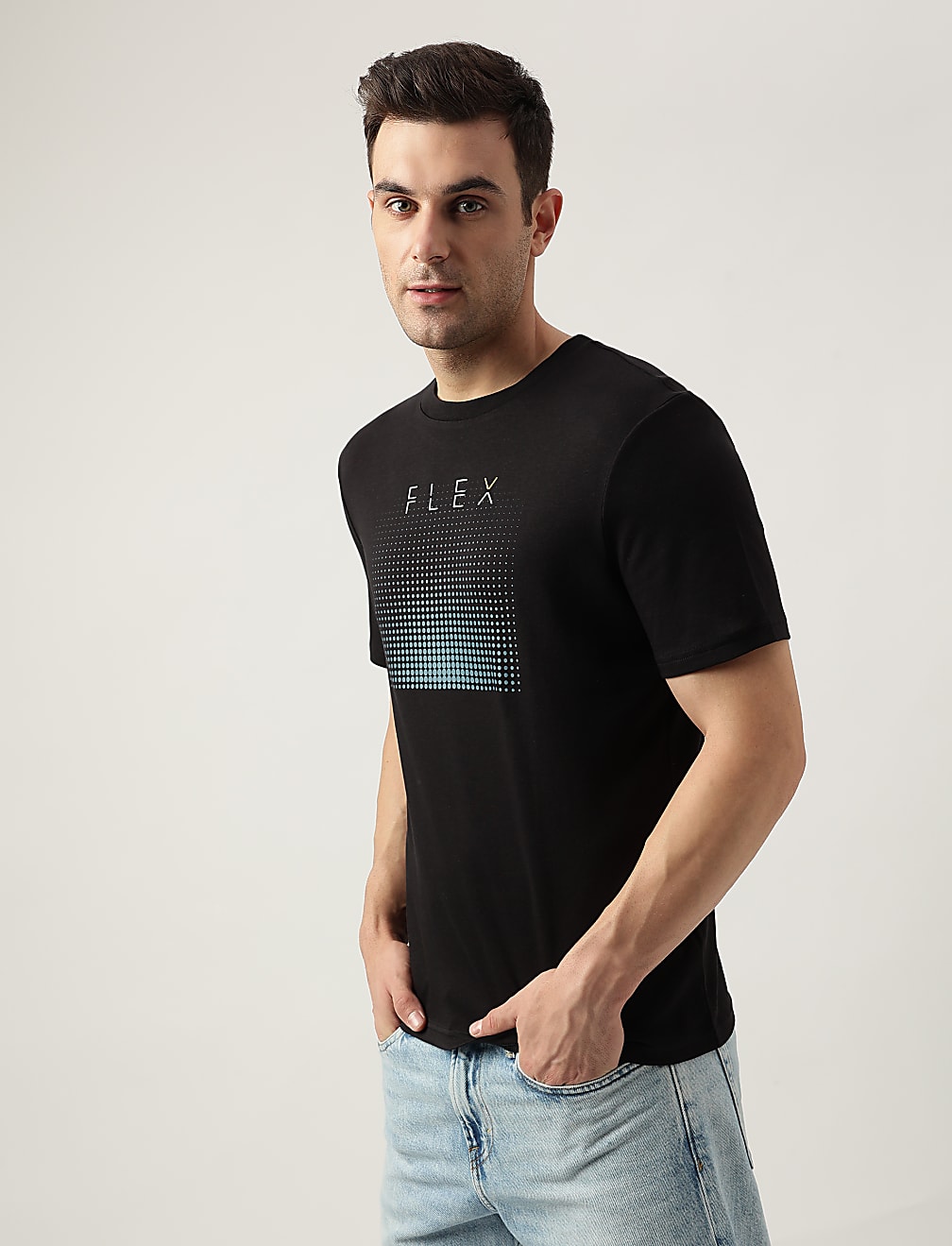 Pure Cotton Round Neck Printed T-Shirt