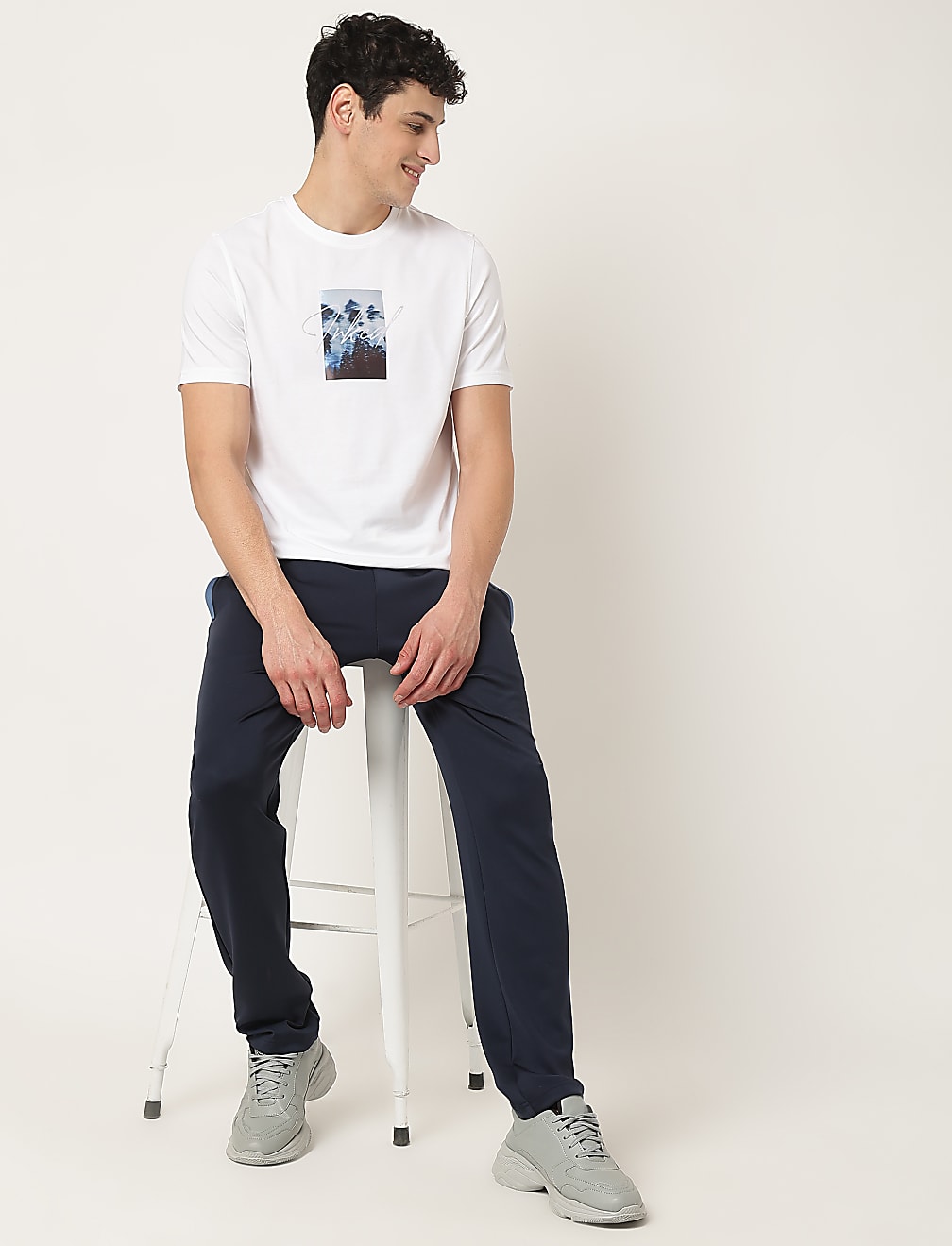 Pure Cotton Graphic Print Crew Neck T-Shirt