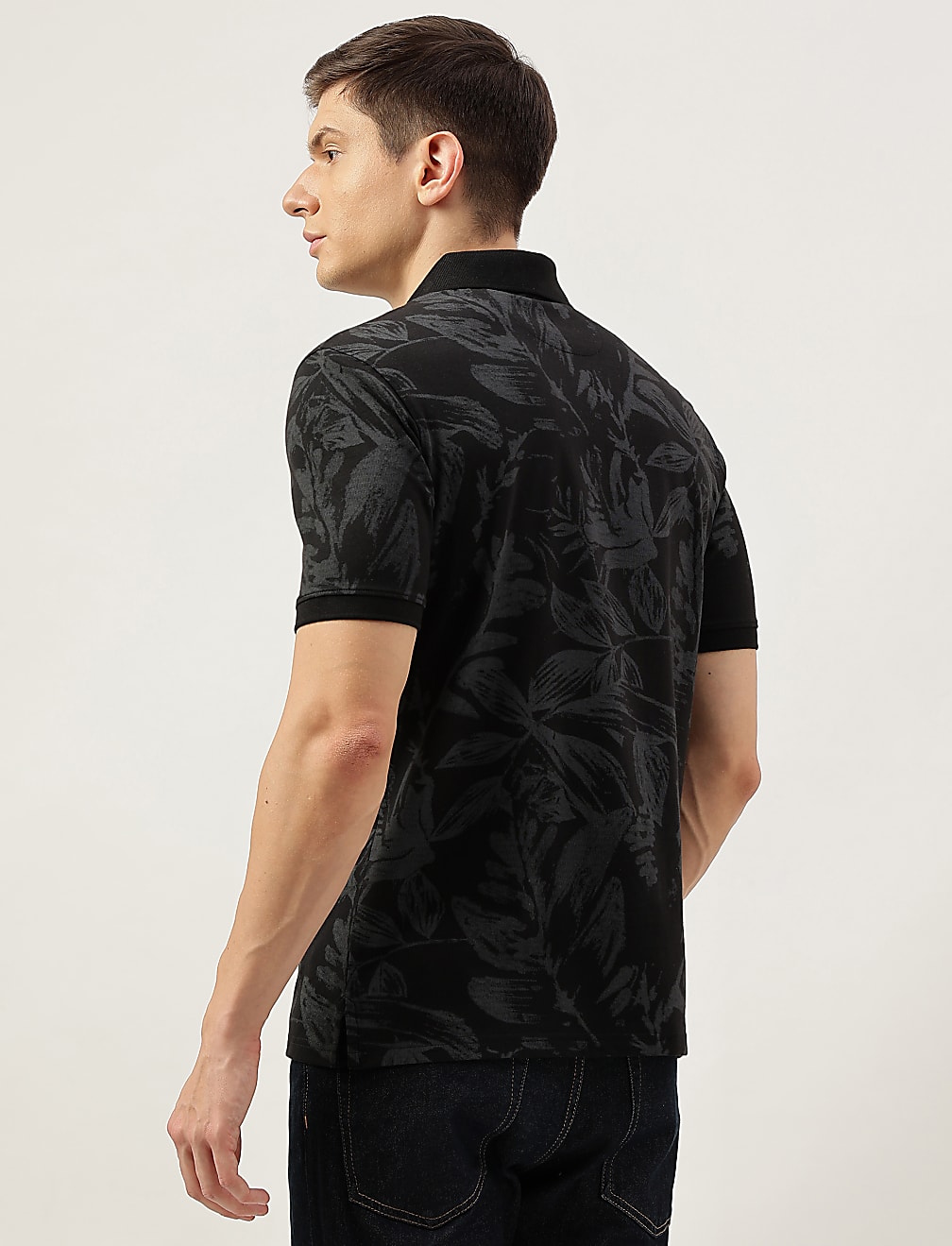 Cotton Rich Floral Print Short Sleeve Polo Shirt