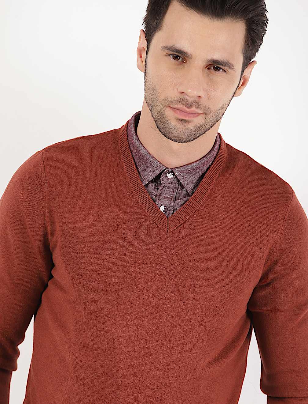 Pure Acrylic Plain V-Neck Cardigans