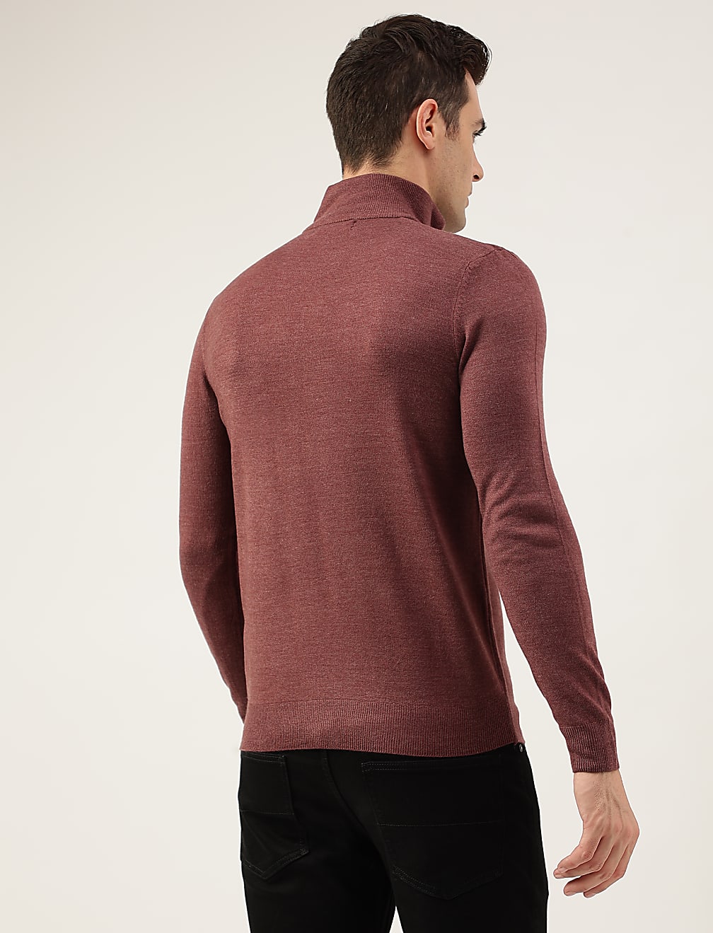Pure Acrylic Plain High Neck Jumper