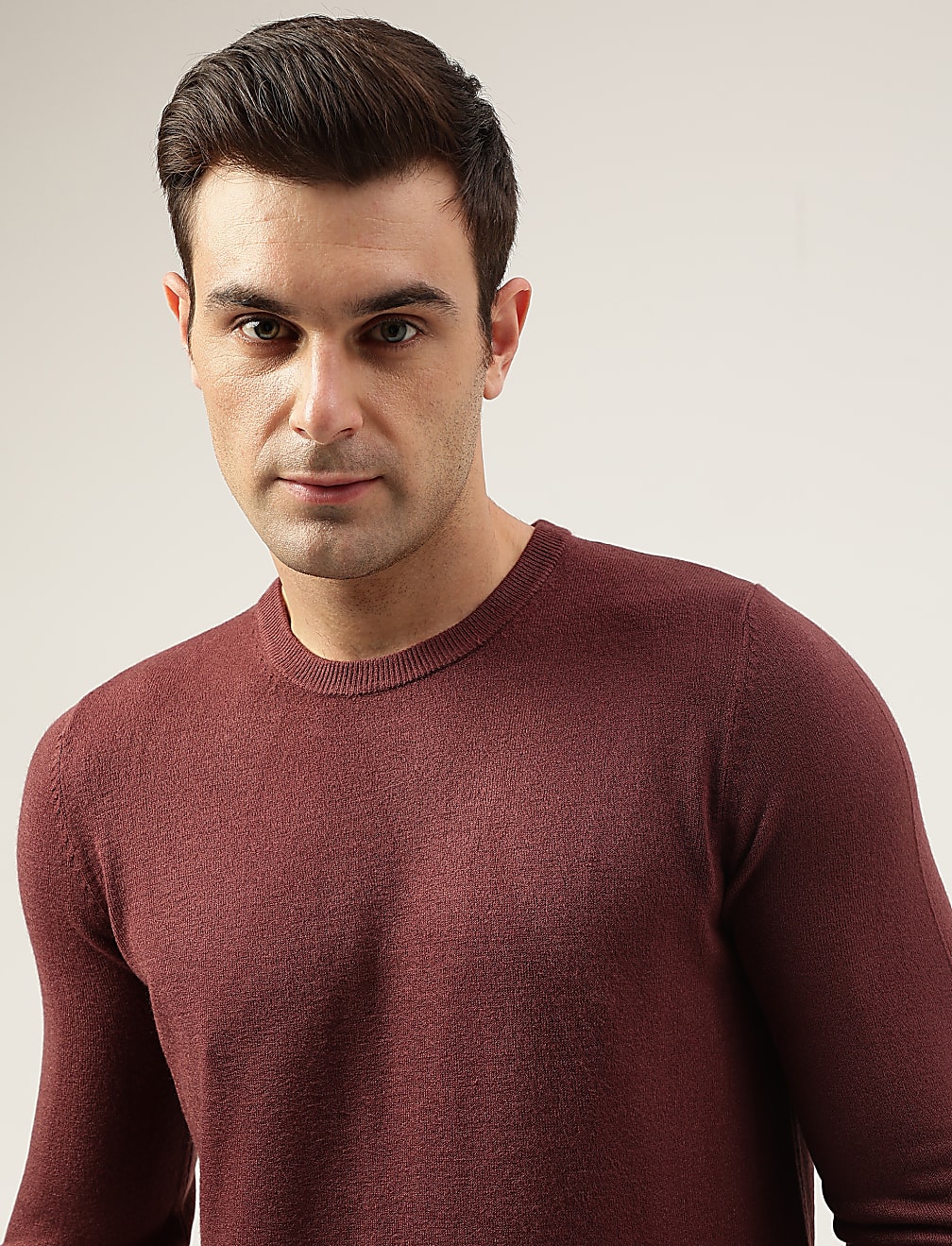 Pure Acrylic Stripes Round Neck Jumper