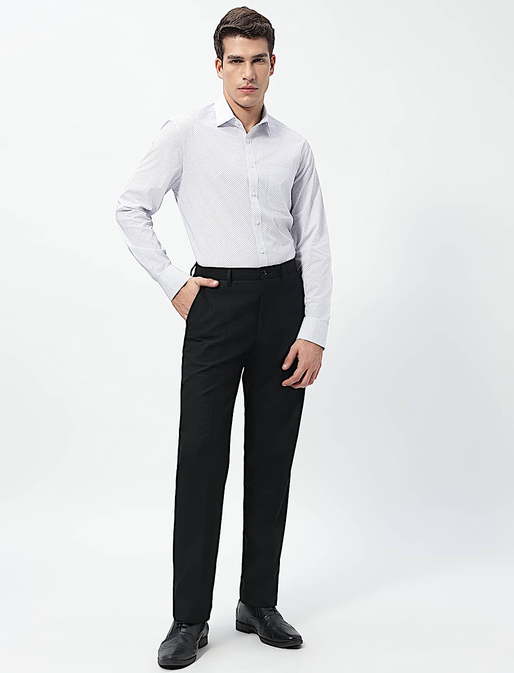 Mid Rise Flat Front Trousers