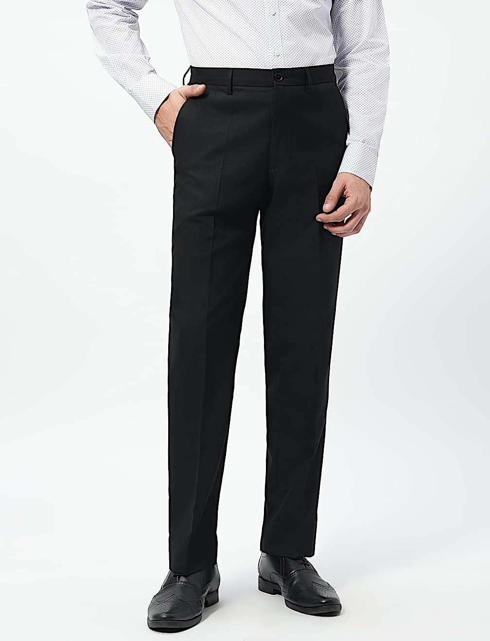 Mid Rise Flat Front Trousers