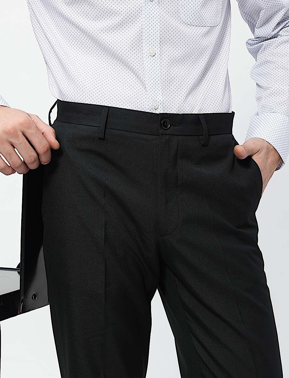 Mid Rise Flat Front Trousers