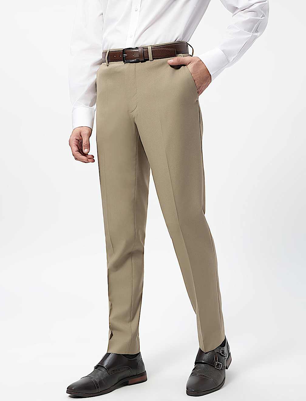 Slim Fit Mid Rise Trousers