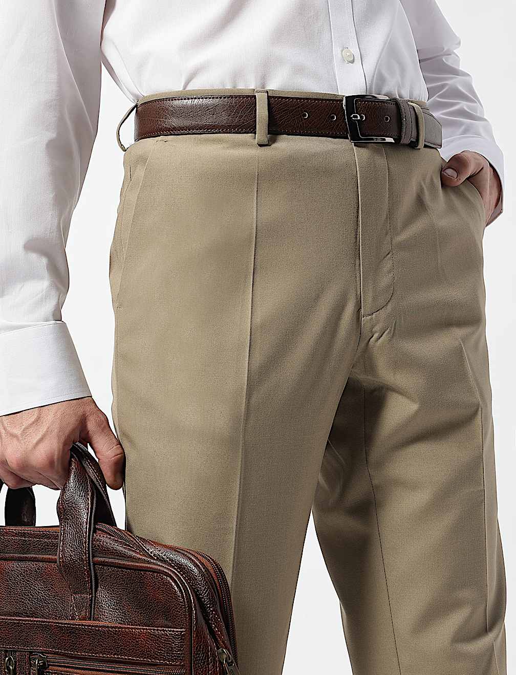Slim Fit Mid Rise Trousers