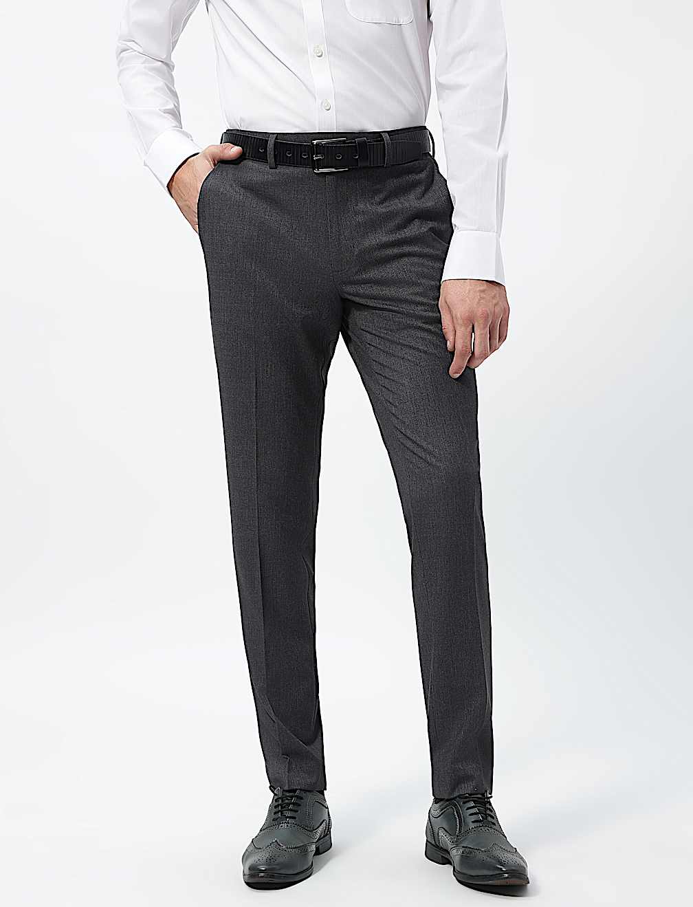 Slim Fit Mid Rise Trousers