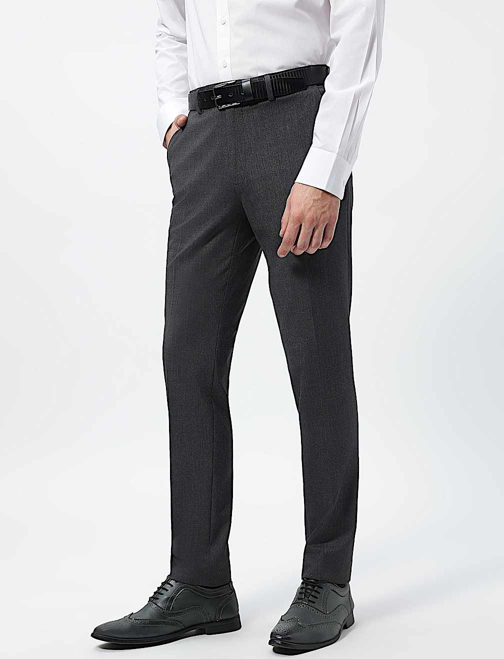 Slim Fit Mid Rise Trousers