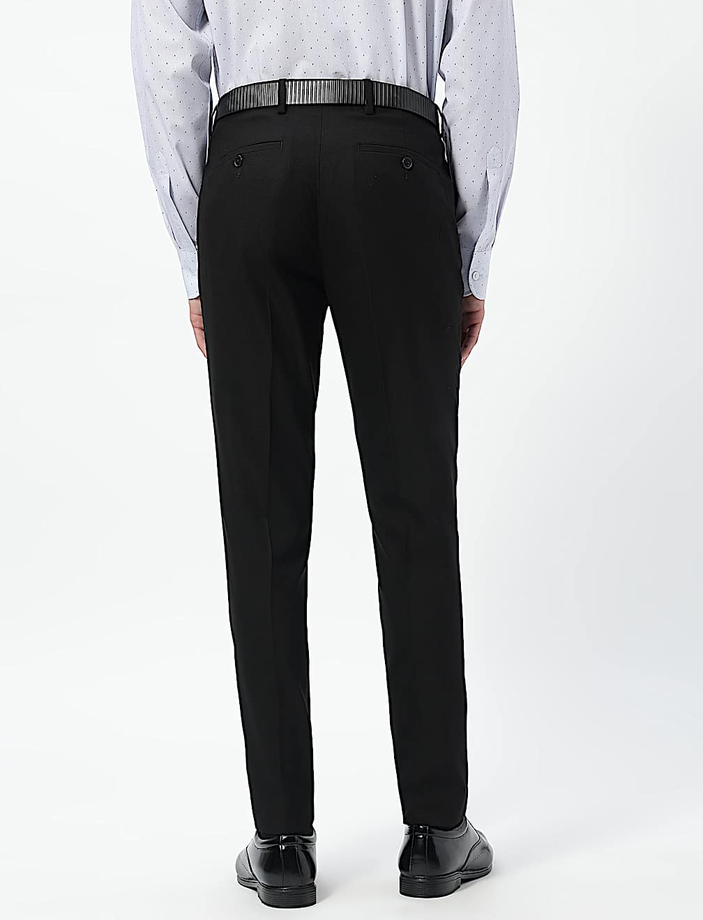 Slim Fit Mid Rise Flat Front Trousers