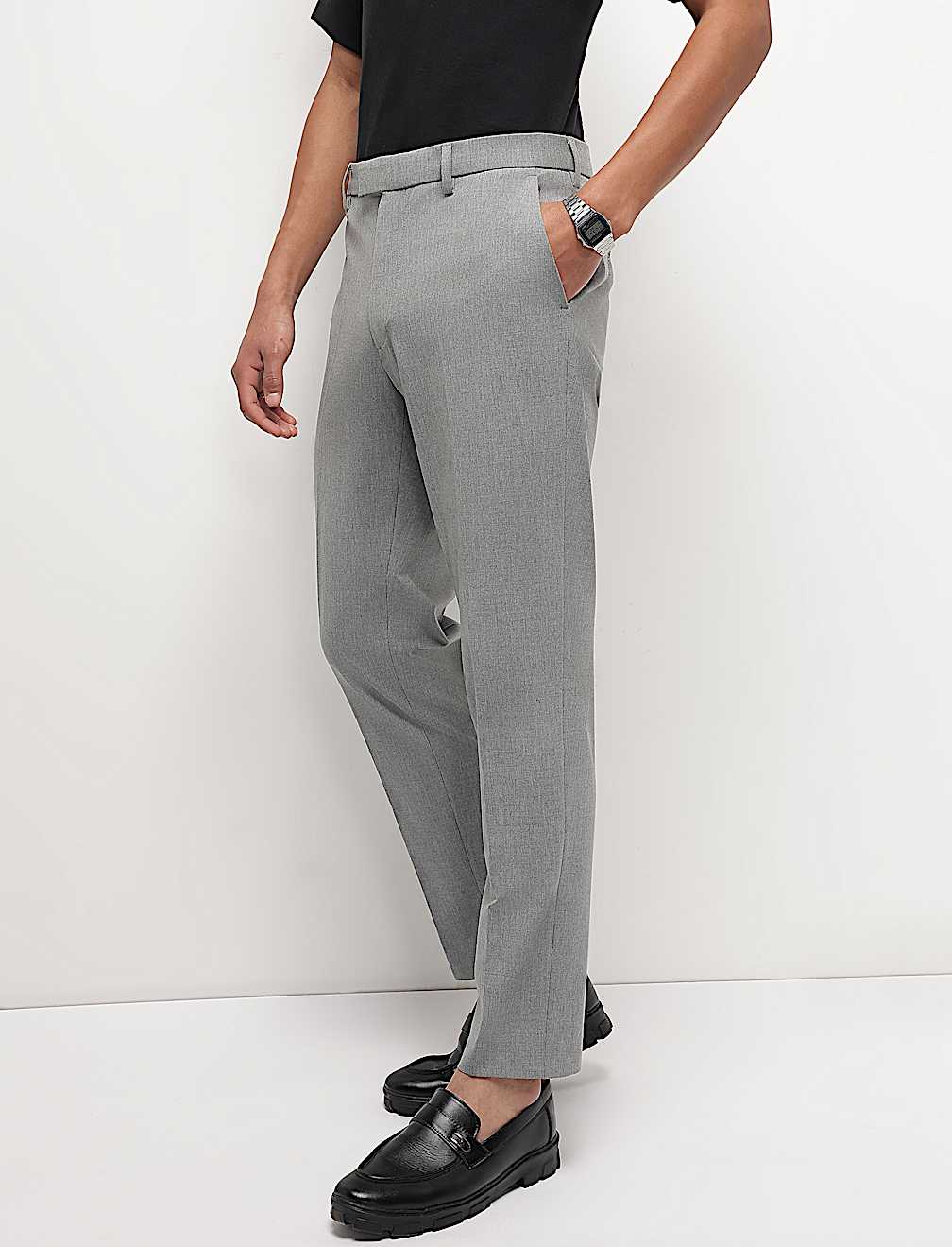 Mid Waist Slim Fit Trousers